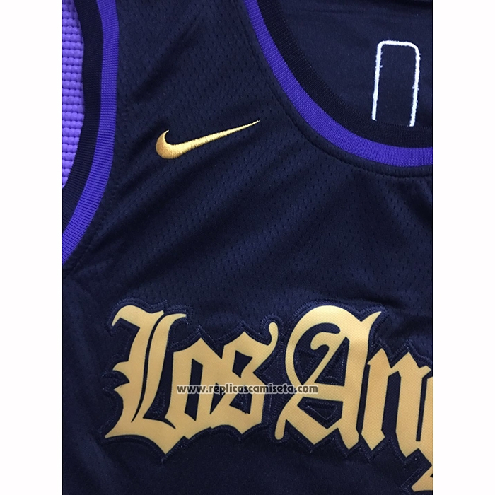Camiseta Los Angeles Lakers Lebron James #23 Ciudad 2019-20 Negro